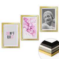 WANDBILDER 3er Set - 20x30 cm Goldrahmen - Abstrakte Aquarellskulptur - Goldfarben, Kunststoff (20/30cm) - ArtPrintCave