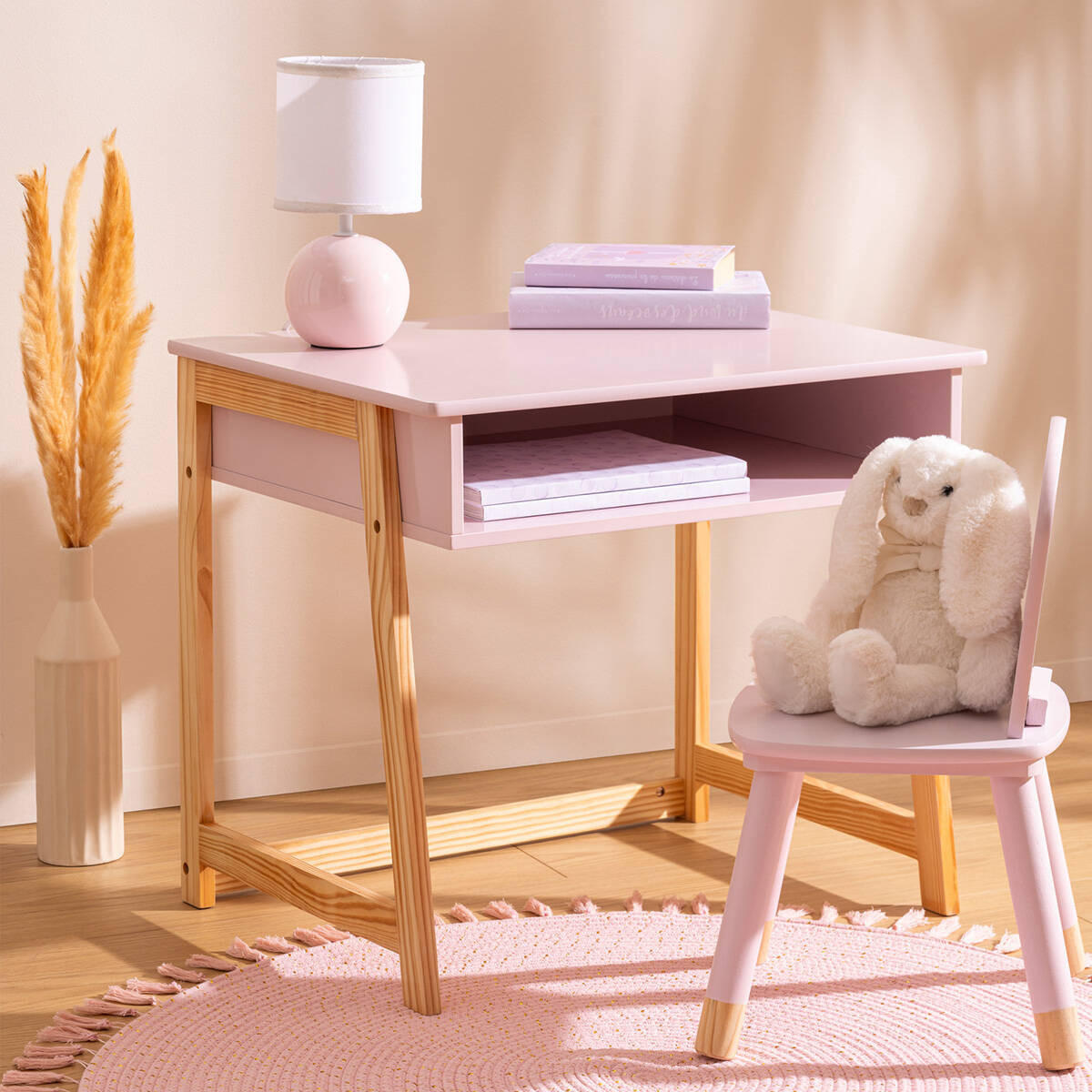 KINDER-SCHREIBTISCH Rosa 58/46/52 cm - Rosa, Holzwerkstoff (46/52/58cm) - Atmosphera for kids