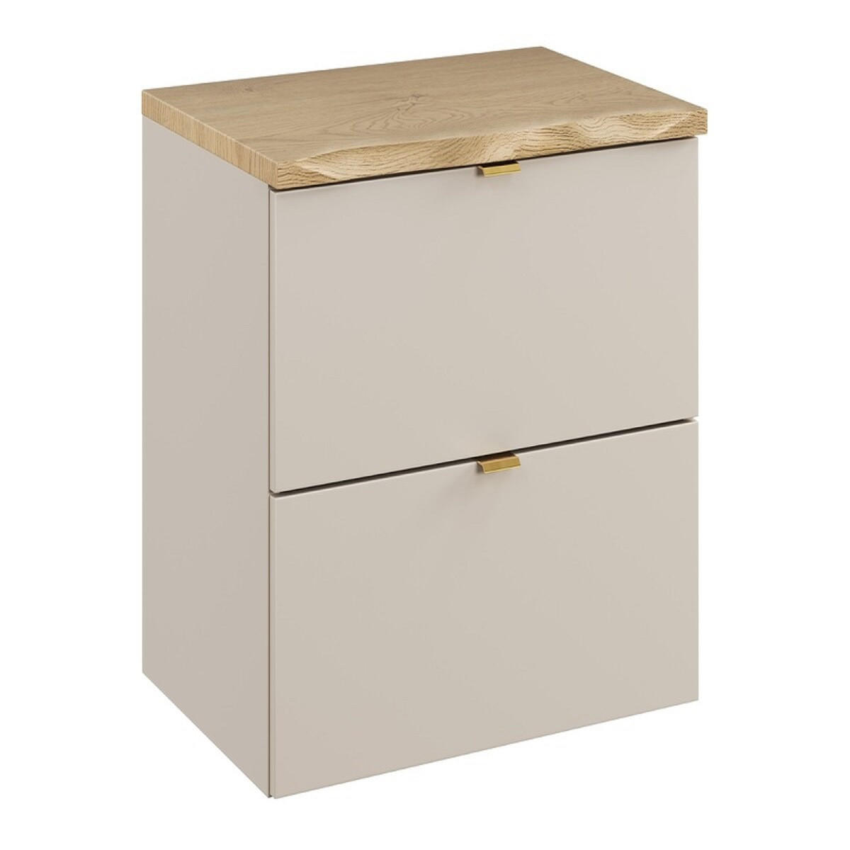 WASCHTISCHUNTERSCHRANK 60 cm 2 Teile - Dalia Cashmere D BM357 in Kaschmir/Matt - Kaschmir, Holz (60/50/48cm)