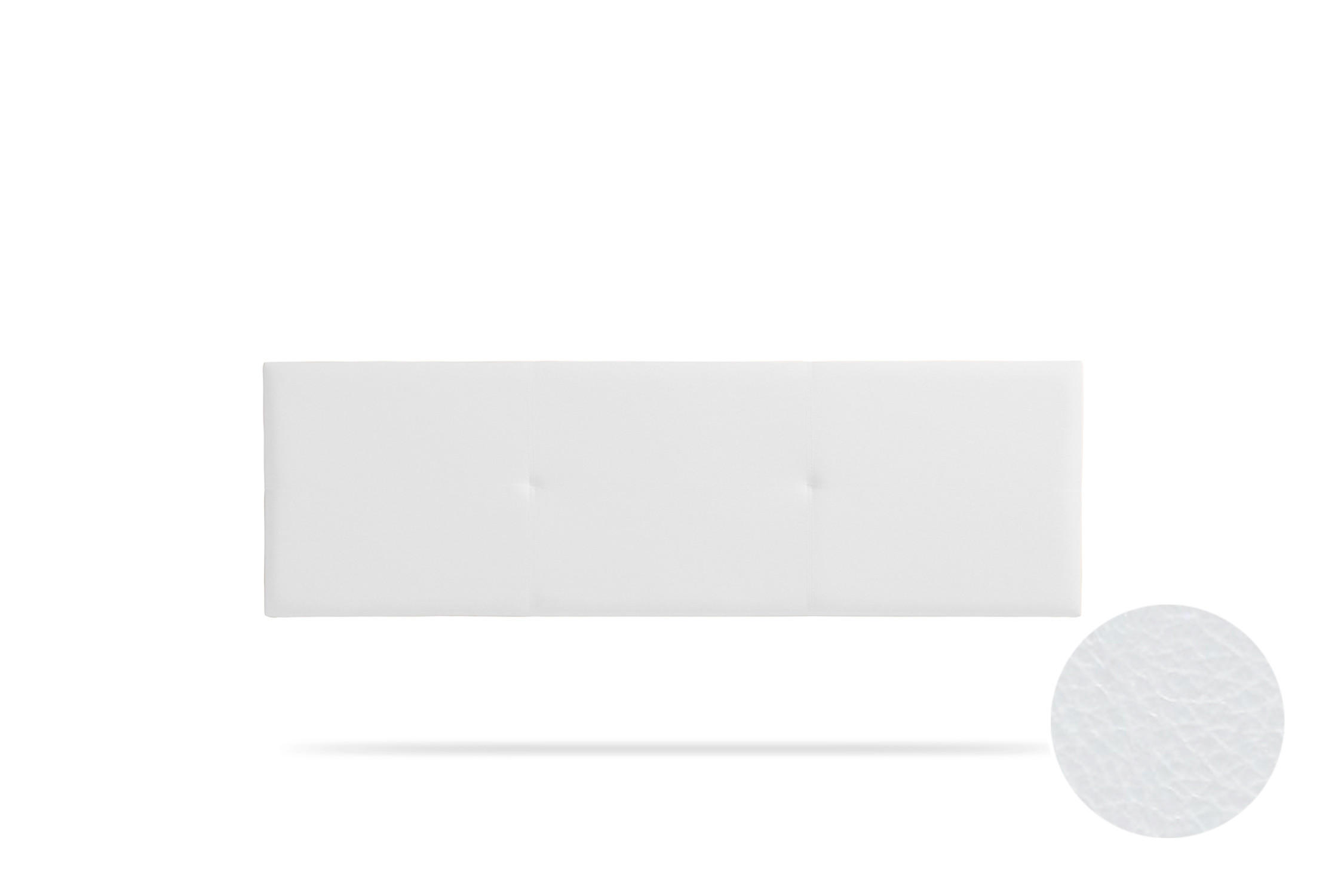 Kopfteil gepolstert ALMA Kunstleder 90x50x5 cm - Weiß - Moonia - Weiß, Holz (90/5/50cm)