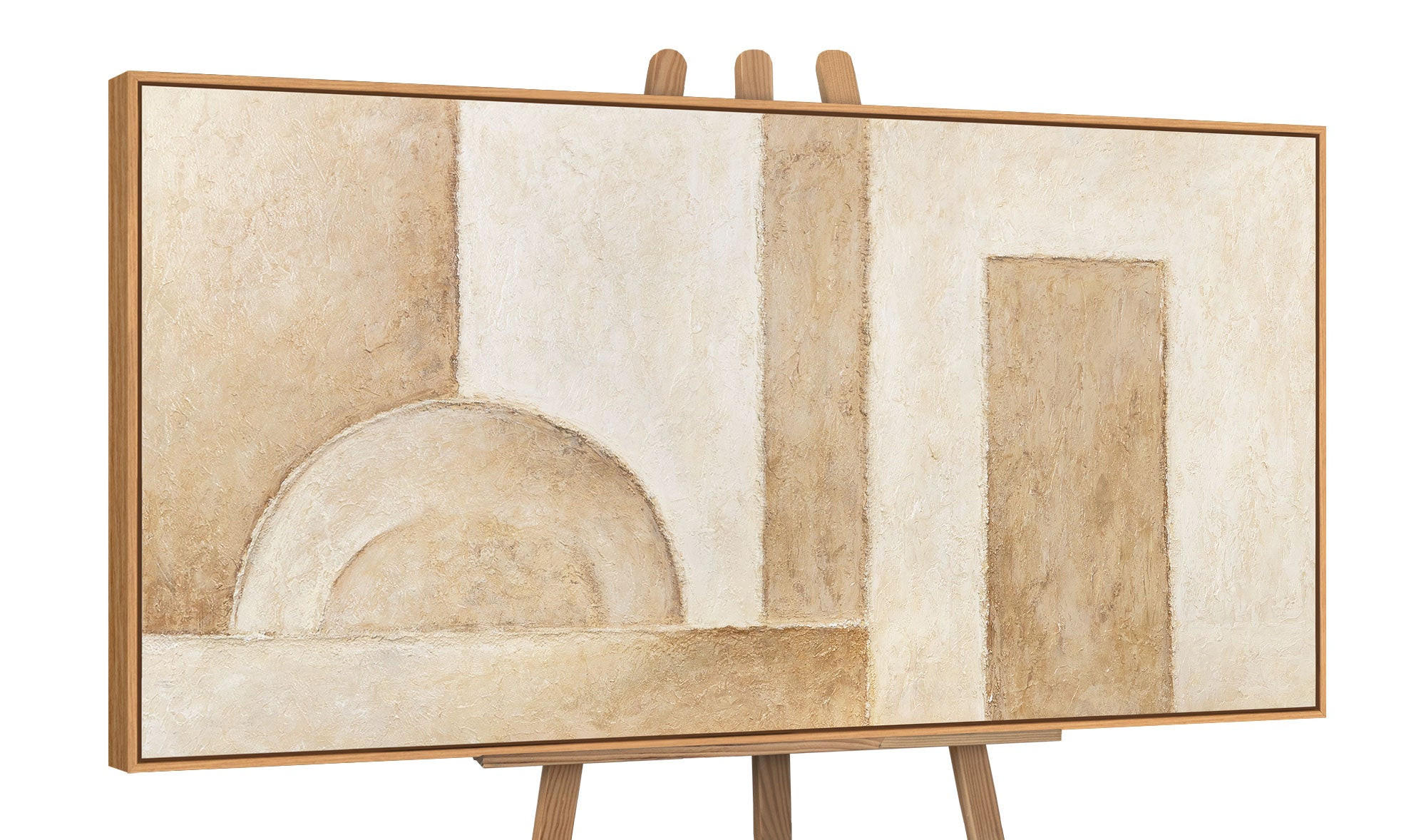 GEMÄLDE Raum der Formen Schattenfugenrahmen Eichefarben 120x60 cm - Eichefarben, Holz (120/60cm) - YS-art gallery