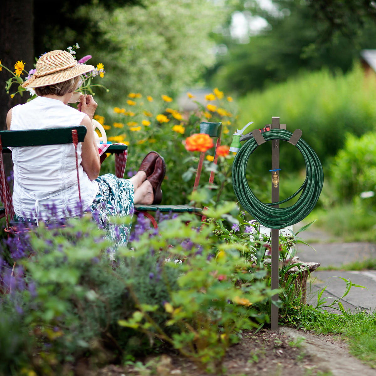 WASSERZAPFSTELLE - Braun, Metall (25/107.5/18cm) - Relaxdays