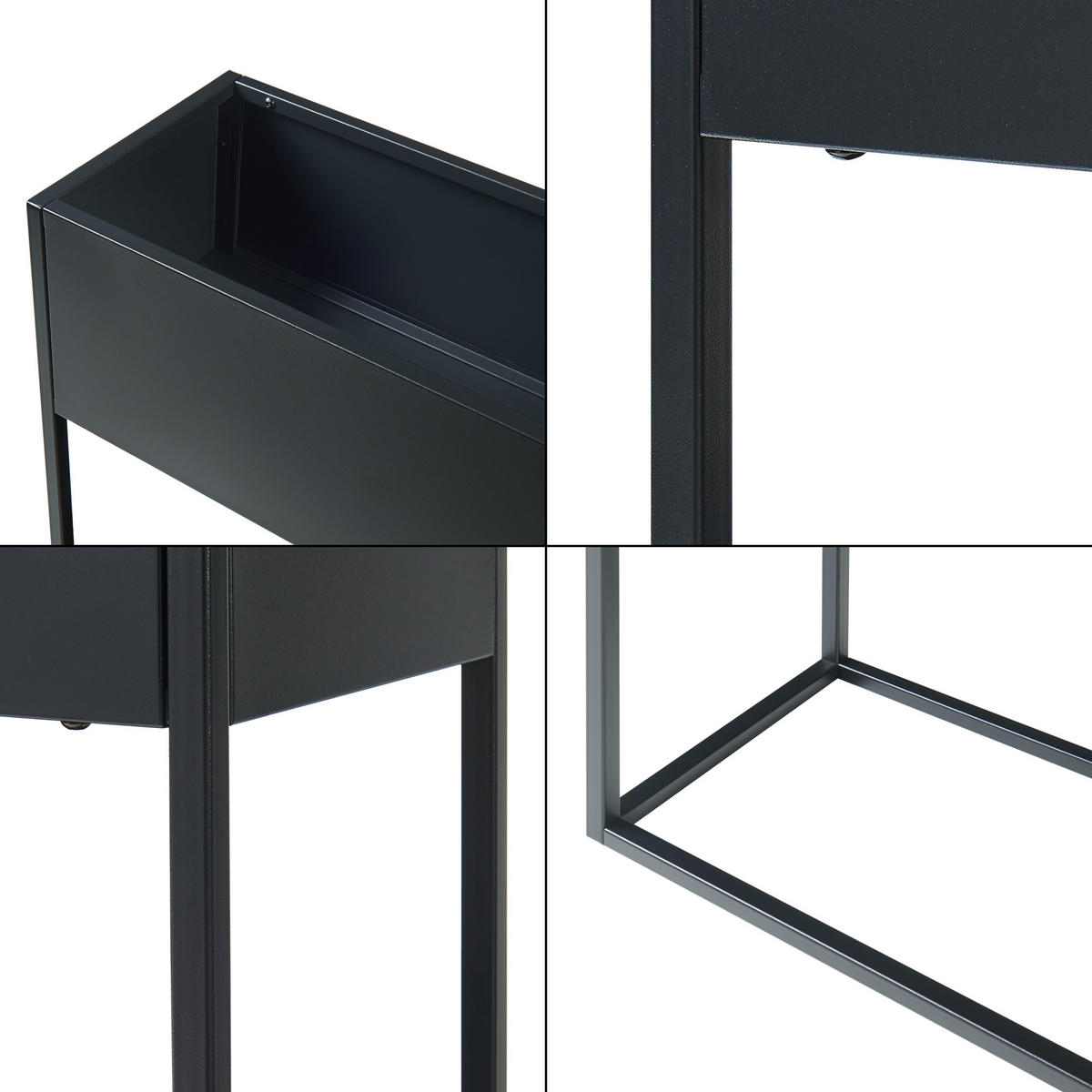 BLUMENSTÄNDER Joensuu - Schwarz, Metall (80/80/25cm) - [en.casa]