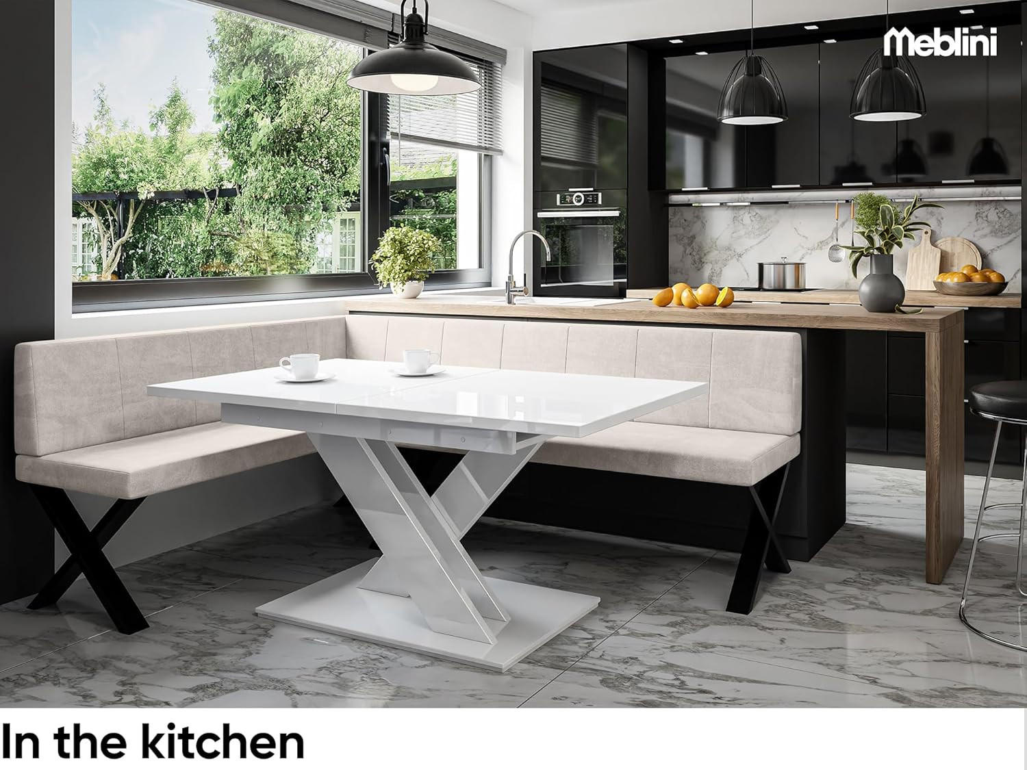 ECKBANK PETER_X - Beige, Textil (142/196cm) - Meblini