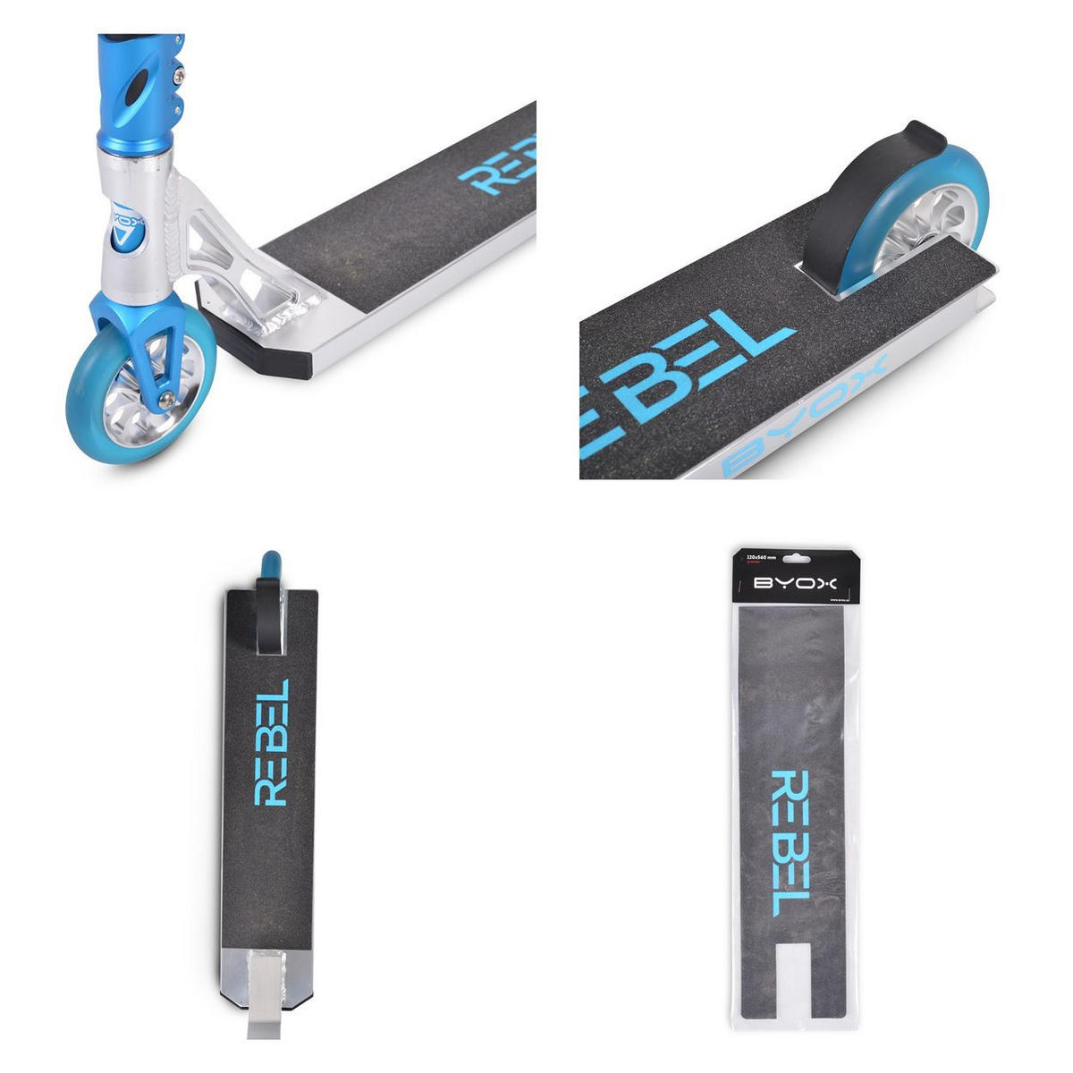KINDERROLLER Rebel blau Aluminium, ABEC-9 Lager, Stahllenker, PU Räder, Bremse - Blau, Metall (73/64/83cm)
