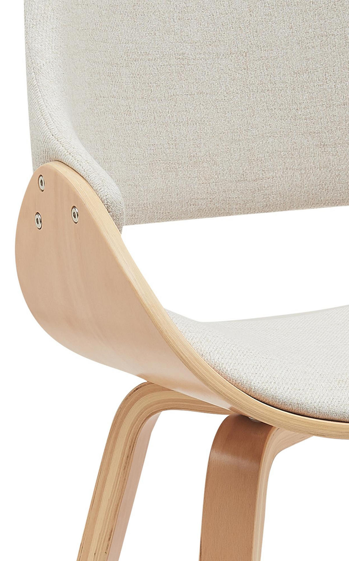 ESSZIMMERSTUHL Stoff Natura/Creme - Eukalyptusholzfarben/Walnussfarben, Holz/Textil (52/86/54cm) - CLP