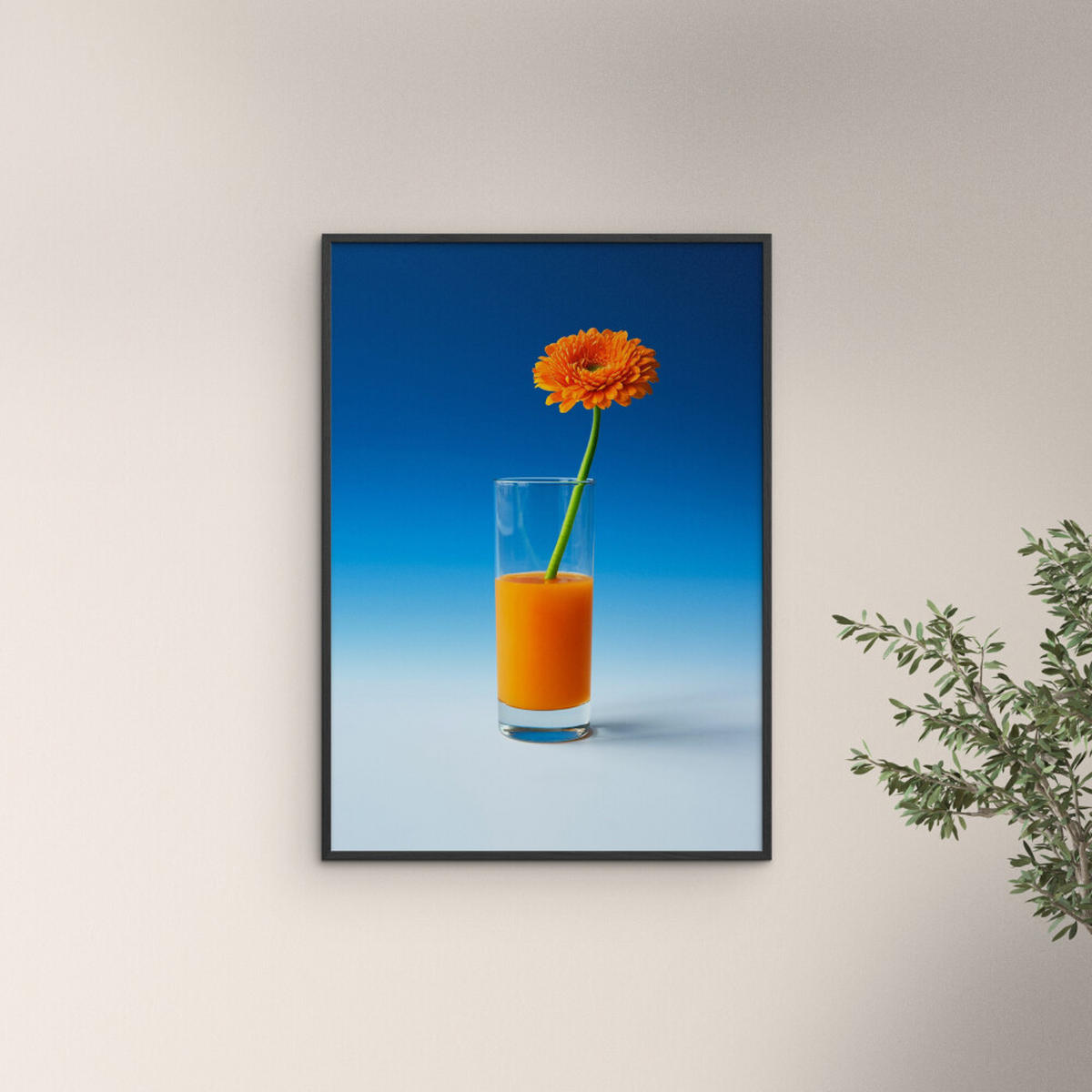 POSTER mit Rahmen Supermercat - Suck it up - Blau/Schwarz, Holz/Papier (50/70cm) - Poster&Frame