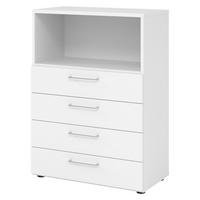 SCHUBLADENSCHRANK - 4 Schübe 42/80/110 cm in Weiß - Weiß, Holzwerkstoff (80/110/42cm) - bümö