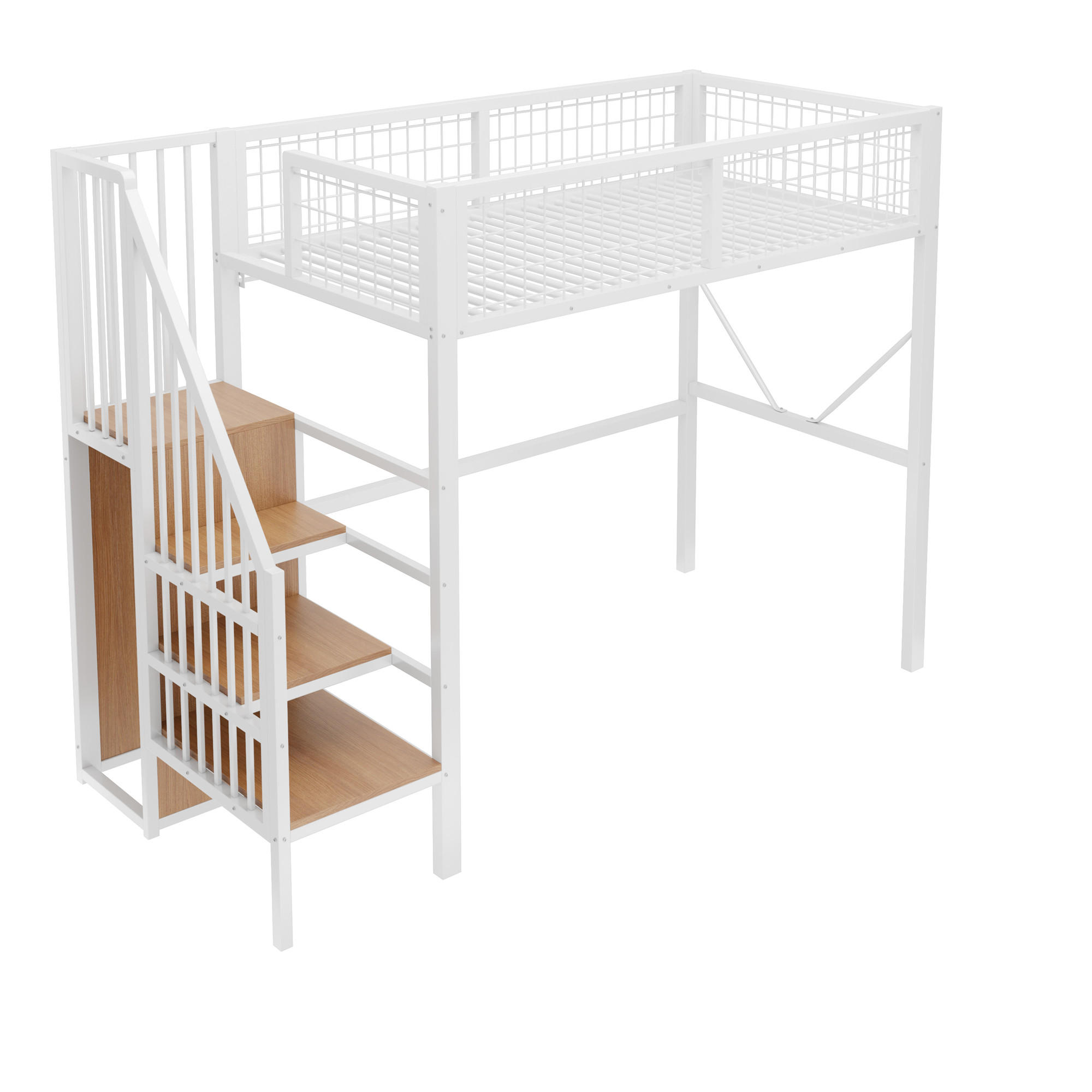ComfortXL Hochbett Weiß 90x200 cm