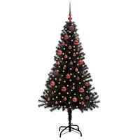 WEIHNACHTSBAUM 75/75/150 cm Schwarz PVC - Schwarz, Kunststoff (150cm) - vidaXL