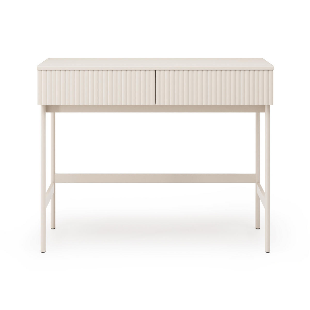 KONSOLENTISCH Soft mit 2 Schubladen und geriffelten Fronten, Kaschmir - Kaschmir, Holzwerkstoff (38/100/80cm) - Beautysofa