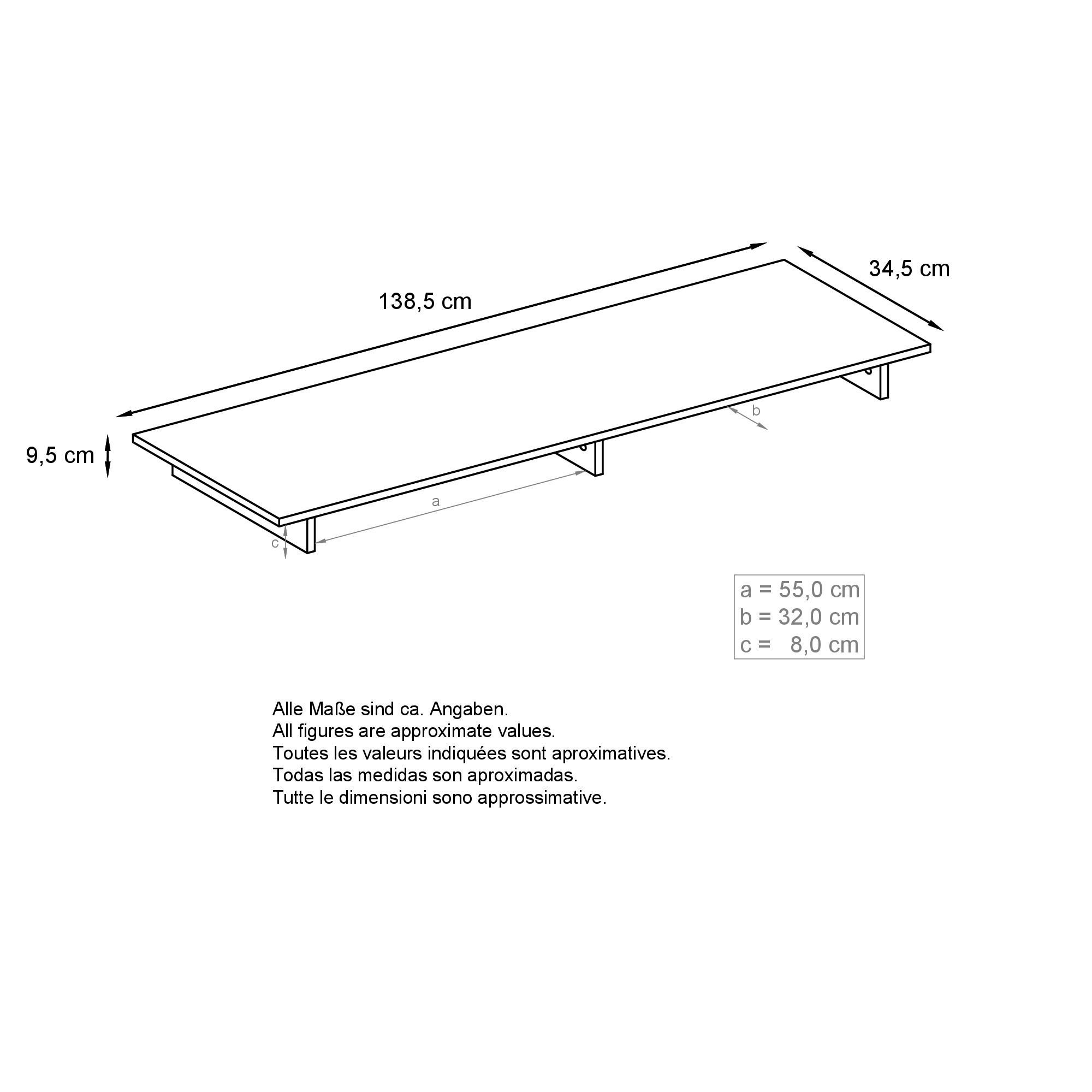 Thumbnail - Vladon Tvaufsatz, Weiß Hochglanz, Schwarz, Holzwerkstoff, 138.5x9.5x34.5 cm, Wohnzimmer, TV Möbel, TV-Aufsätze