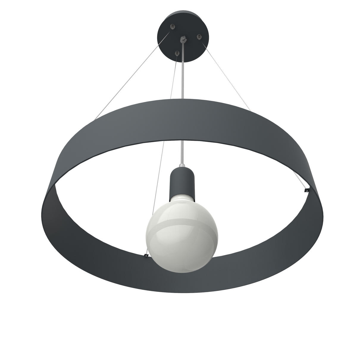 HÄNGELEUCHTE - Anthrazit, Metall (40/40/6cm) - Lumicom