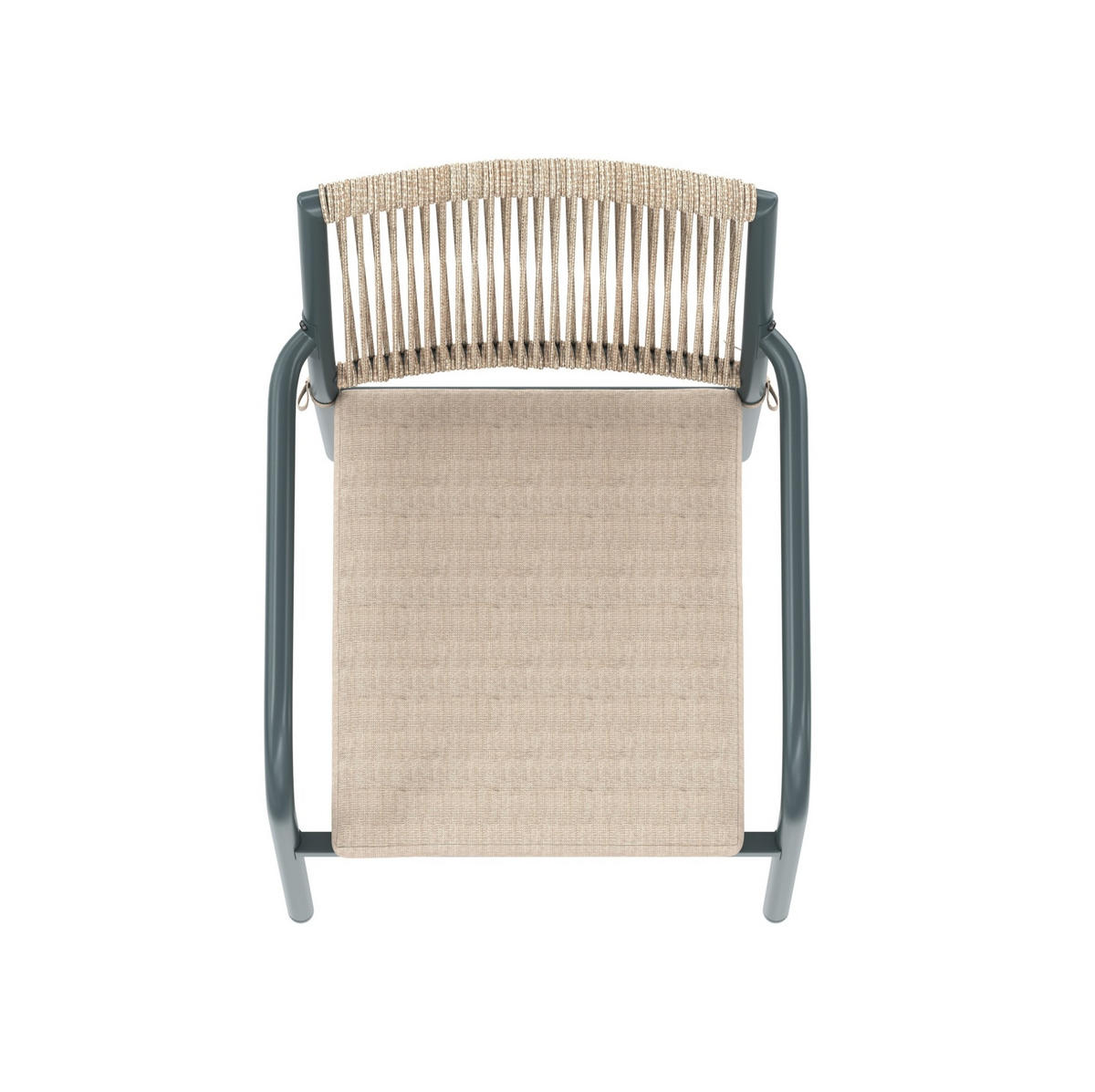 GARTENMÖBELSET 110/110/74 cm mit rundem Tisch, 4 Sesseln, Sicherheitsglas und Sitzkissen, Grau - Beige, Metall - Redom
