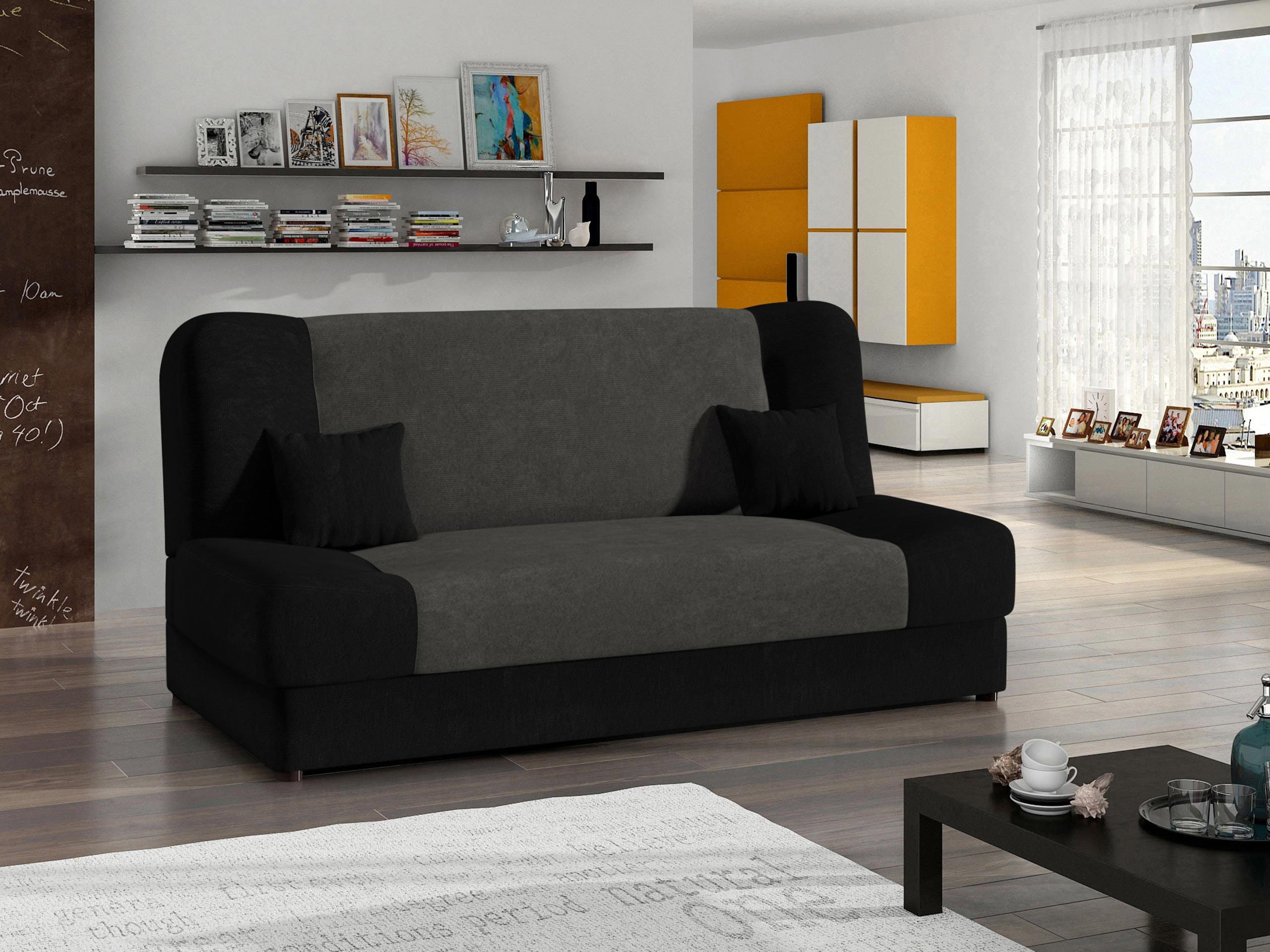 SCHLAFSOFA Jonas Style - Anthrazit, Holz/Textil (195/86/87cm)