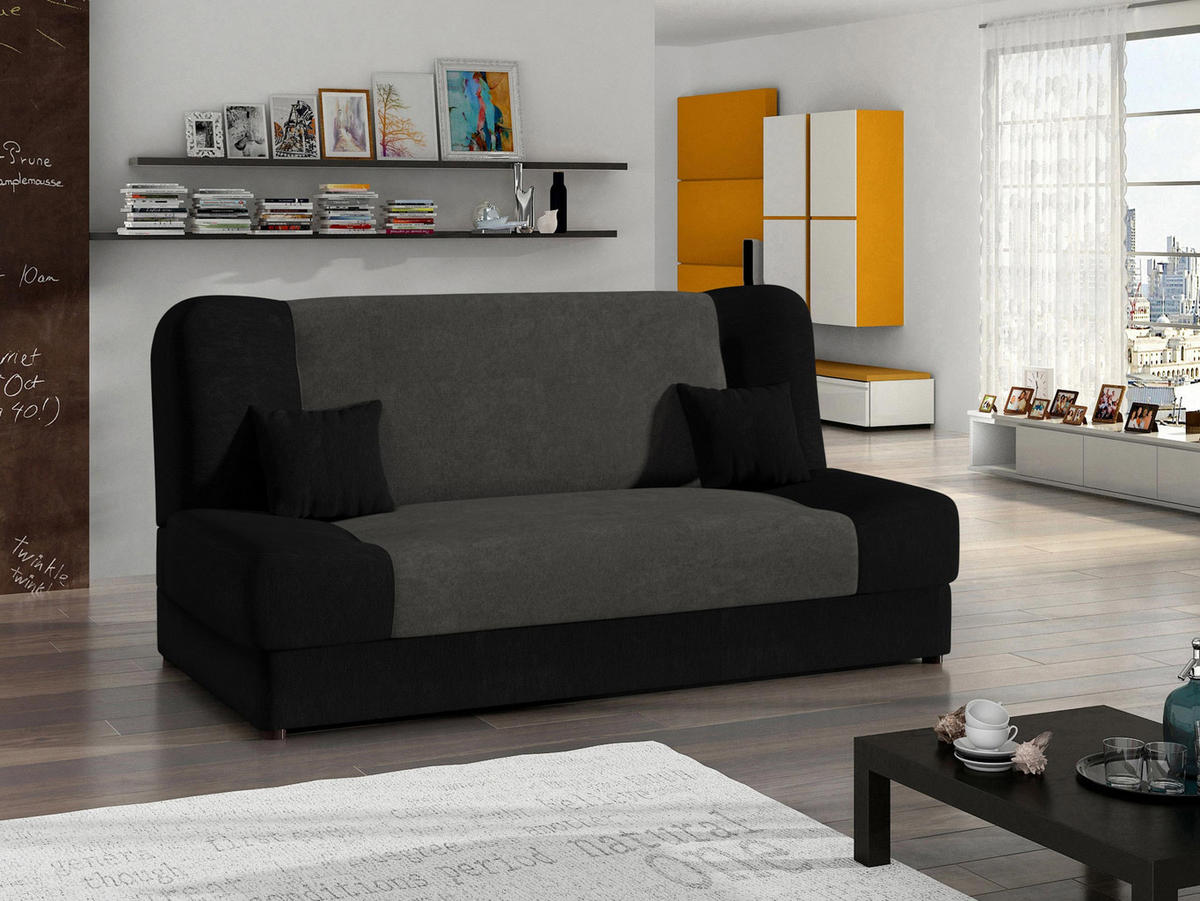 SCHLAFSOFA Jonas Style - Anthrazit, Holz/Textil (195/86/87cm)
