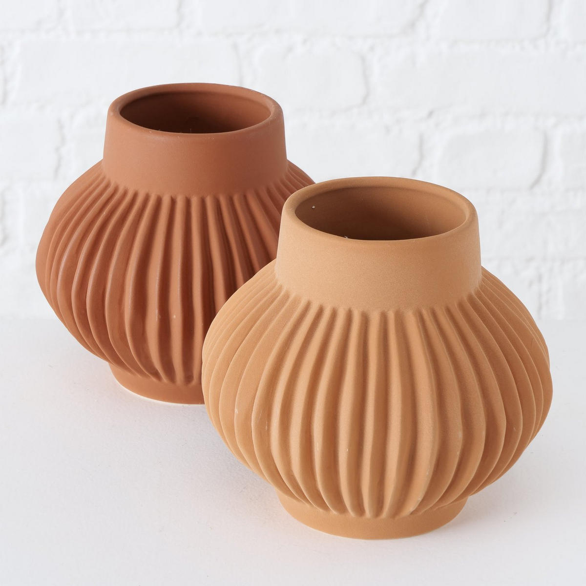 KERAMIKVASE Dekor Altena - Orange, Keramik (16cm) - Boltze Home