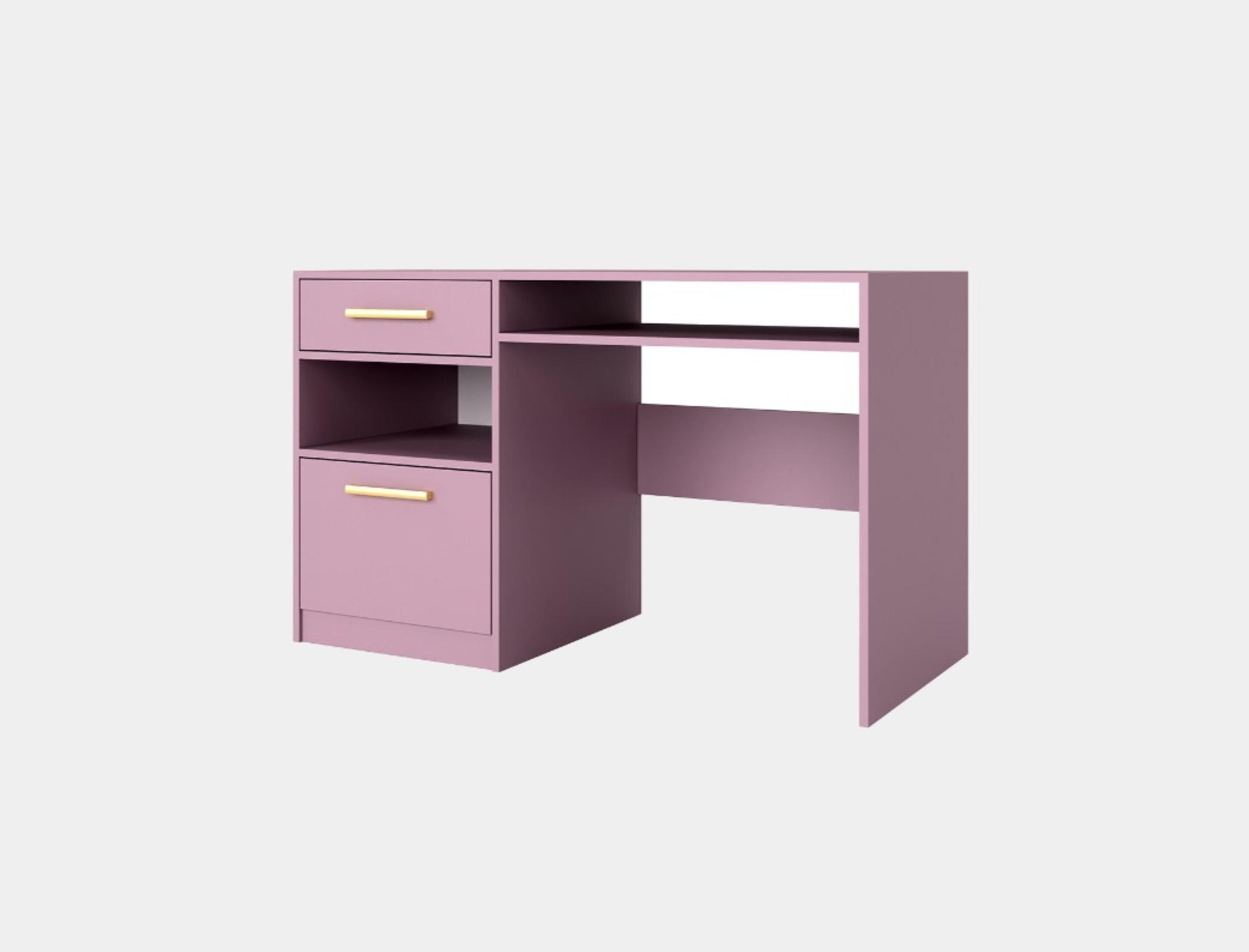 SCHREIBTISCH ELISE 125x58x82 cm Bürotisch Computertisch, Violett - Violett, Holzwerkstoff (58/125/82cm) - MASSENO