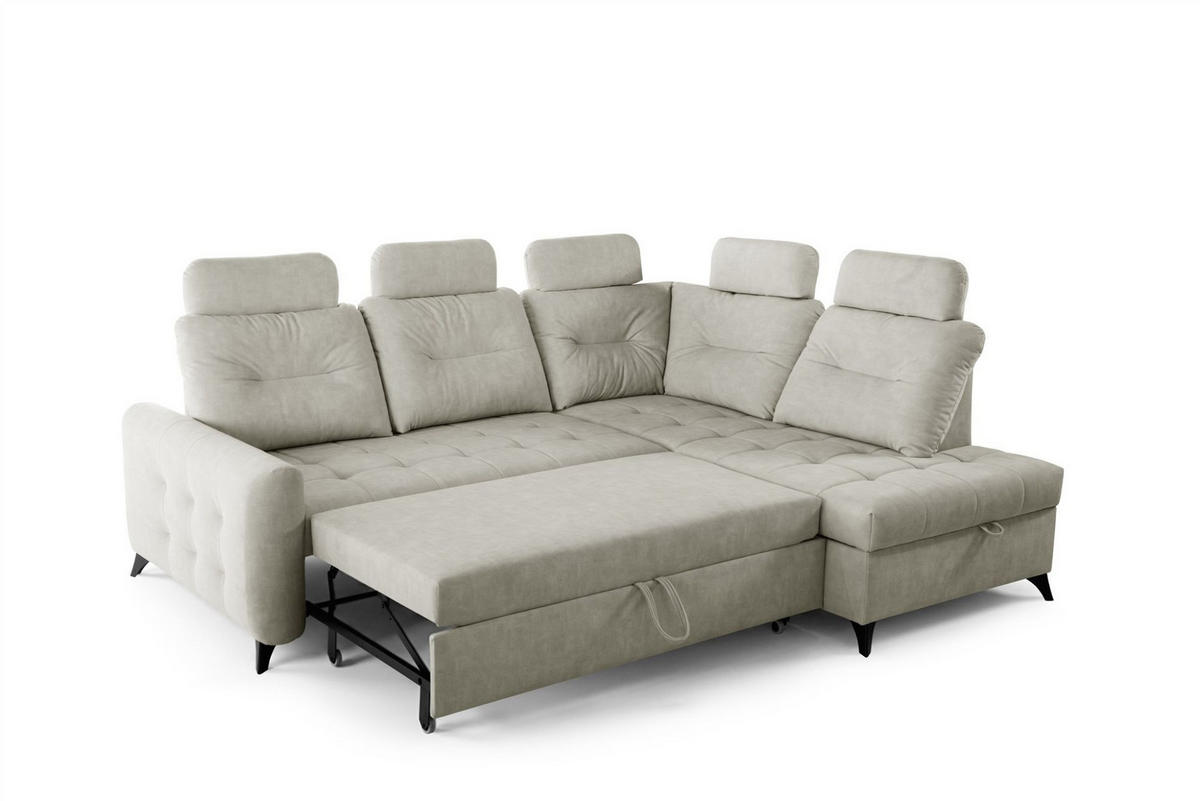 ECKSOFA Wendie - Beige, Holzwerkstoff/Textil (250/200cm) - Fun Möbel