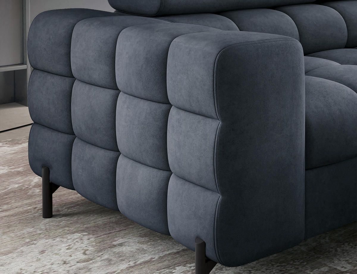 ECKSOFA Ferrucio R - Anthracite (Aura 40) - Anthrazit, Holzwerkstoff (276/200cm) - Möblo