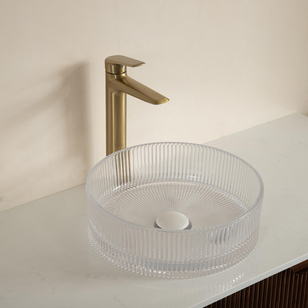 AUFSATZWASCHBECKEN Transparent 36/36/11.5 cm - Transparent, Holz (36/115/36cm) - PANGIVO