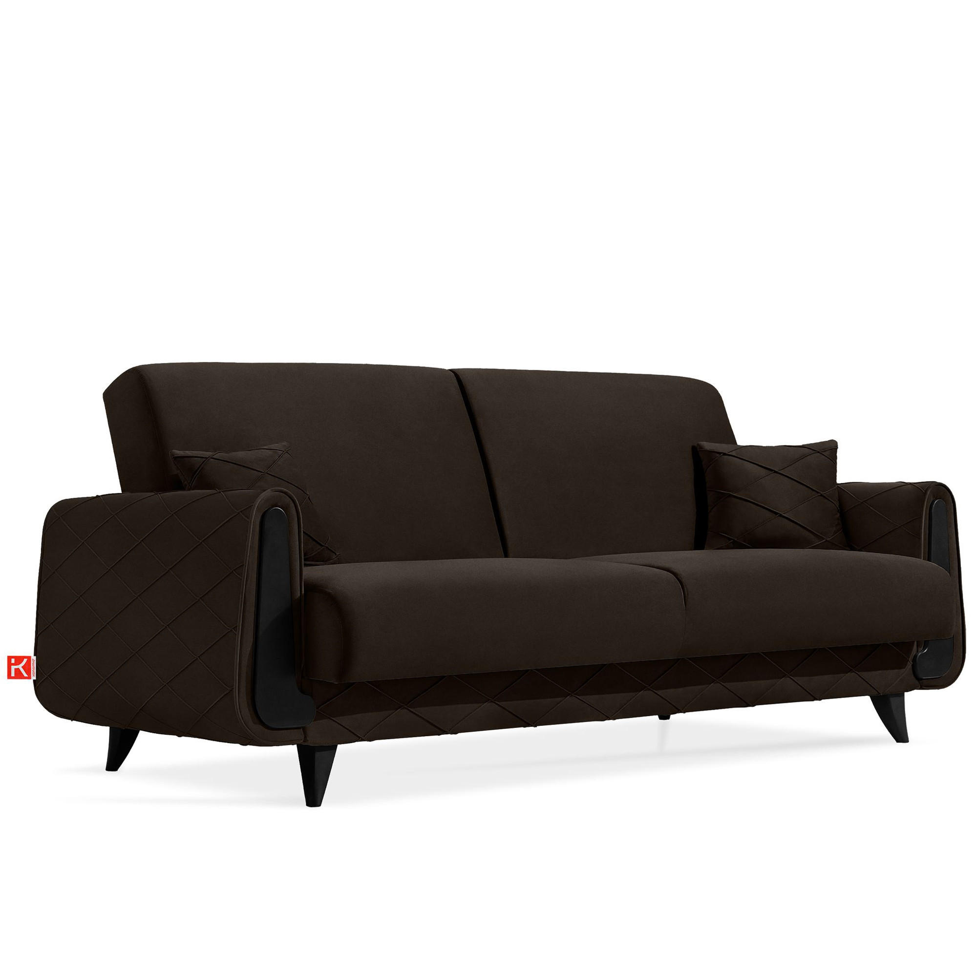 3-SITZER-SOFA GUSTAVO III Sofa 3 Velours, Braun - Braun, Holz/Holzwerkstoff (230/98/98cm) - KONSIMO®
