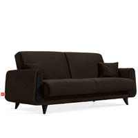 3-SITZER-SOFA GUSTAVO III Sofa 3 Velours, Braun - Braun, Holz/Holzwerkstoff (230/98/98cm) - KONSIMO®