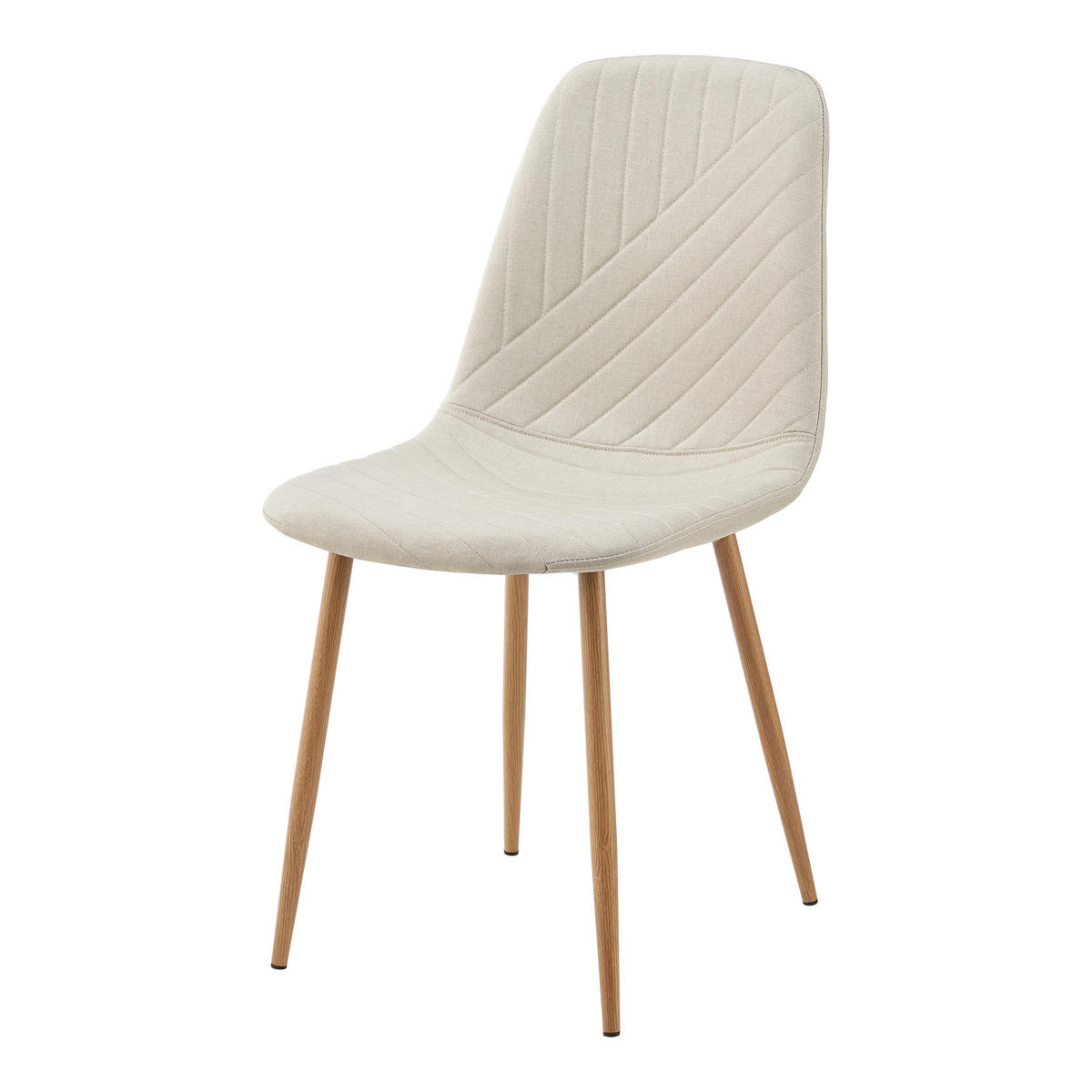 ESSZIMMERSTUHL-SET 4 TLG. Köfering - Beige, Textil/Metall (44/88/55cm) - [en.casa]