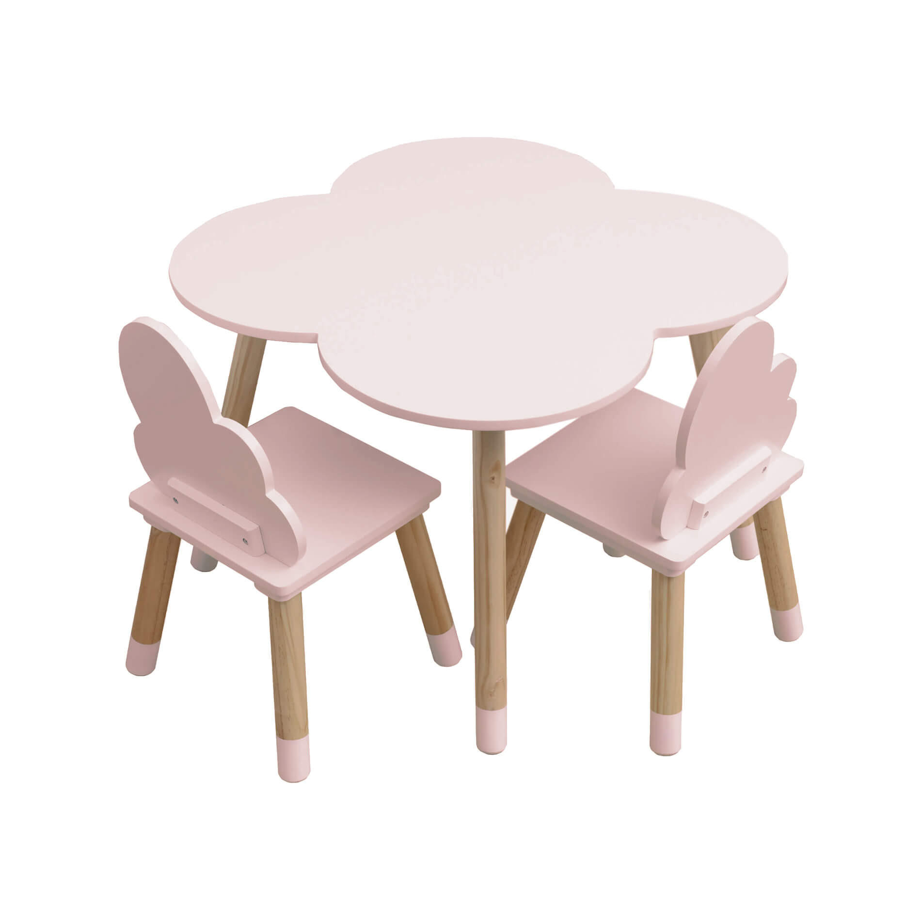 KINDERTISCH, 2 STÜHLE Rosa 60/60/44 cm - Pink, Holzwerkstoff (60/44/60cm) - Mobili Rebecca