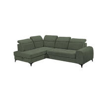 ECKSOFA mit elektrischer Sitztiefenverstellung - Grün, Kunststoff/Textil (282/200cm) - ed exciting design
