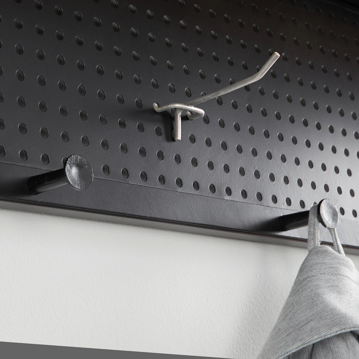 GARDEROBE Lorenzo ca. 110 / 22 cm Metall/Kiefer - Schwarz, Holz (110/22/20cm)