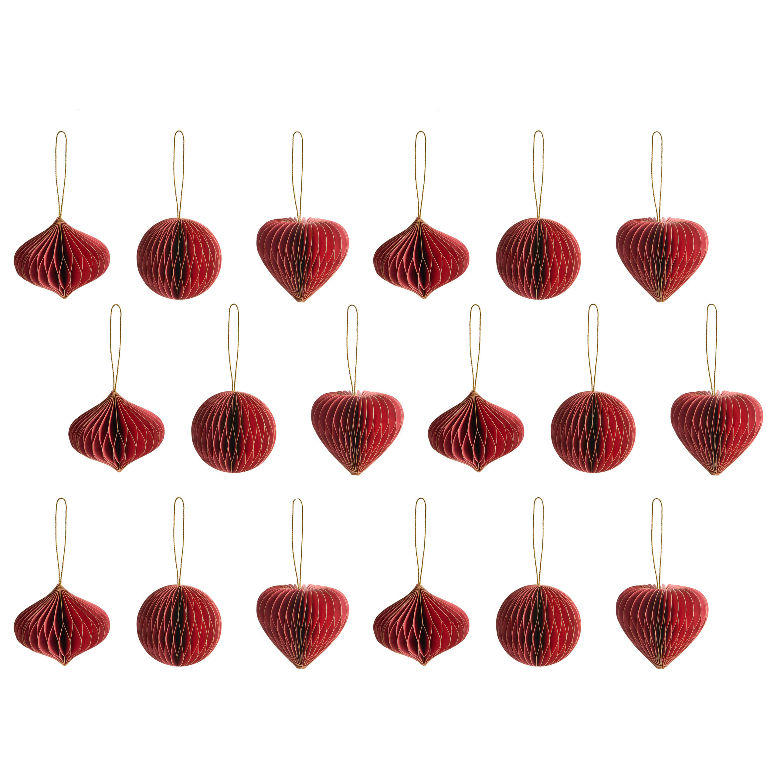 Beliani Weihnachtsbaumschmuck Rot 12x10x12 cm