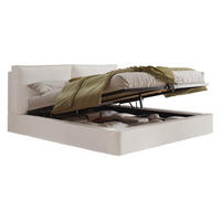 POLSTERBETT 180/200 cm aus Bouclé mit Stauraum und Lattenrost Beige - Beige, Textil (180/200cm) - Modenvie