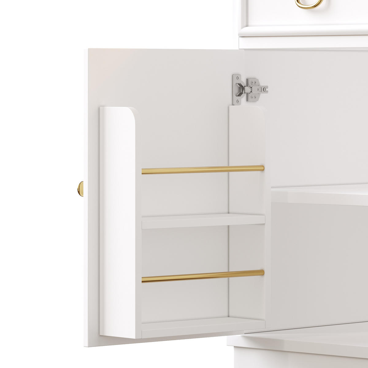 GESCHIRRSCHRANK aus MDF 118x39,5x180cm in Weiß mit LED & Steckdose - Weiß, Holzwerkstoff (118/180/39.5cm) - Modfu