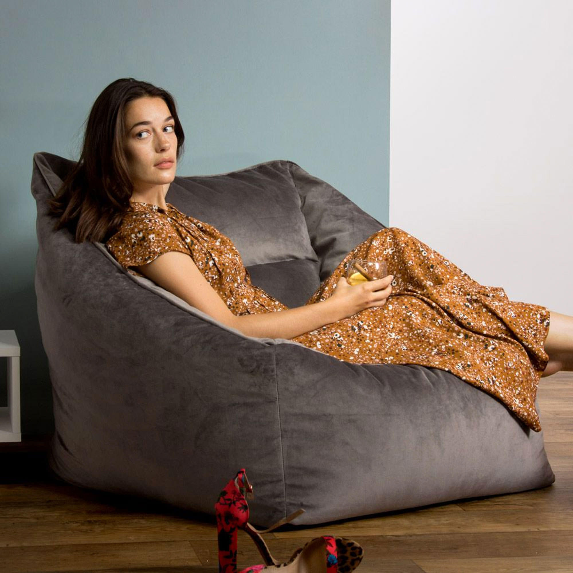 SITZSACK Sessel Natalia - Grau, Textil (97/73/84cm) - icon