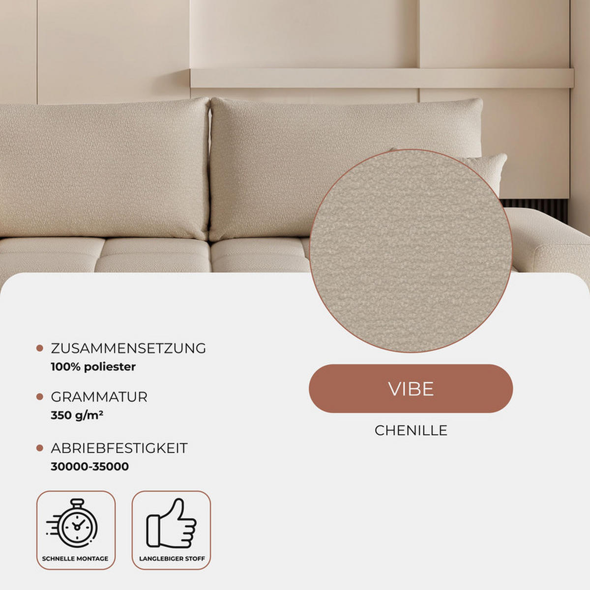 ECKSOFA TARA mit Schlaffunktion und Bettkasten Beige - Beige, Holzwerkstoff/Kunststoff (250/90cm) - Idohome