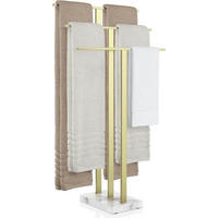HANDTUCHHALTER Stehend Gold Marmor 3 Stangen - Goldfarben, Stein (50/95/95cm)