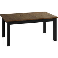 ESSTISCH Lindberg ausziehbar verlängerbar rechteckig, Eiche Braun Rustikal 140-160/80/77 cm - Alteiche/Schwarz, Holz/Holzwerkstoff (140/80/76.5cm) - WFL GROUP