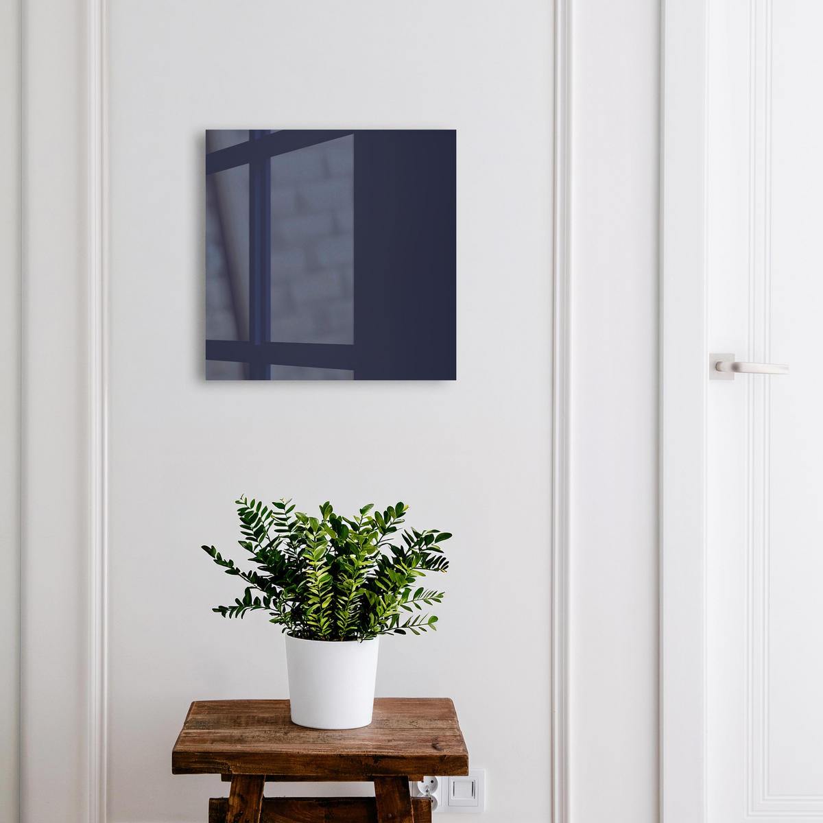 SCHLÜSSELBOX Weiß 30x30 cm – Türöffnung nach rechts - Dunkelmarineblau - Dunkelblau, Metall (30/30/5cm) - TULUP