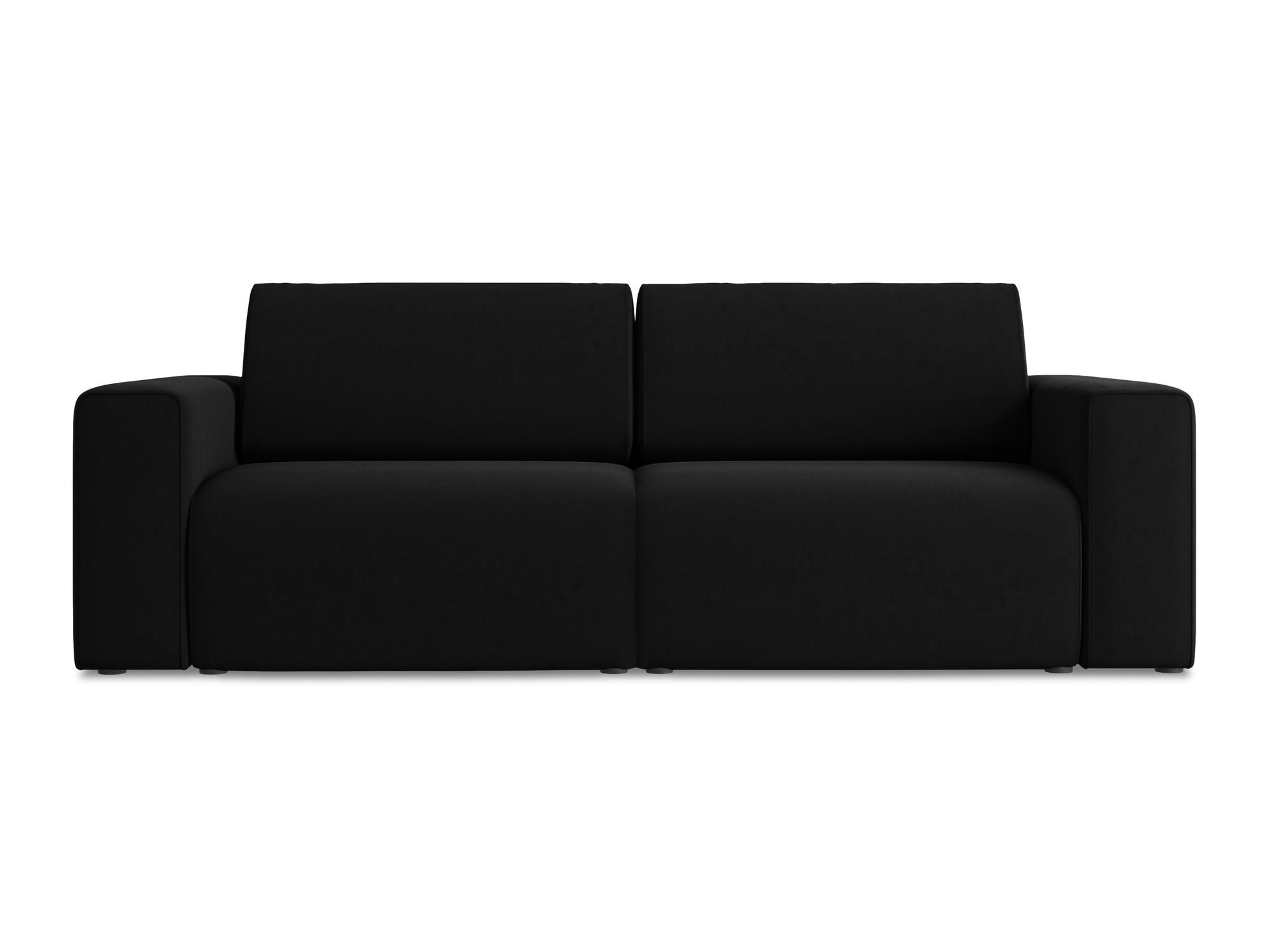 3-SITZER SOFA Samt Stoff Schwarz - Schwarz/Grau, Kunststoff/Textil (224/80/103cm) - Makamii