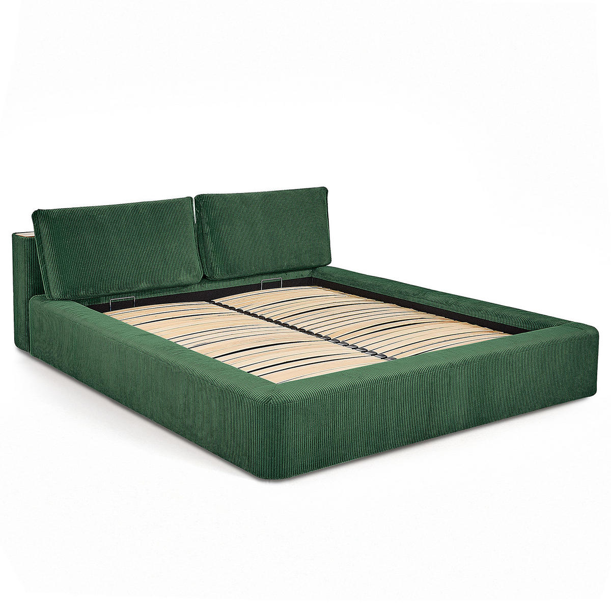 POLSTERBETT - Grün, Textil (180/200cm) - home24