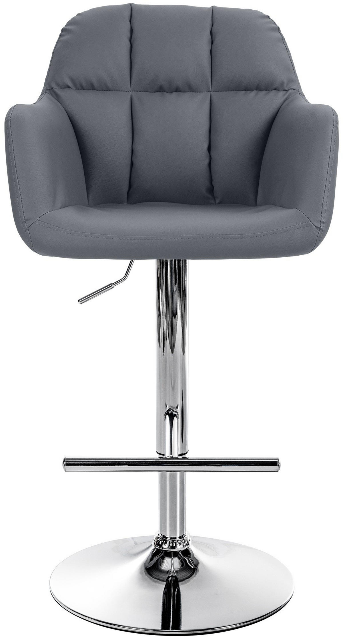 BARHOCKER Natoma Kunstleder 97-118x57x59 cm grau - Grau, Leder (57/97/59cm) - furnicato