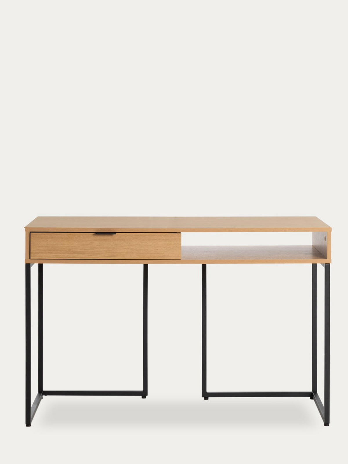 SCHREIBTISCH Bari Natur 50 x 120 - Schwarz/Braun, Holzwerkstoff (120/50/78cm) - Kenay Home