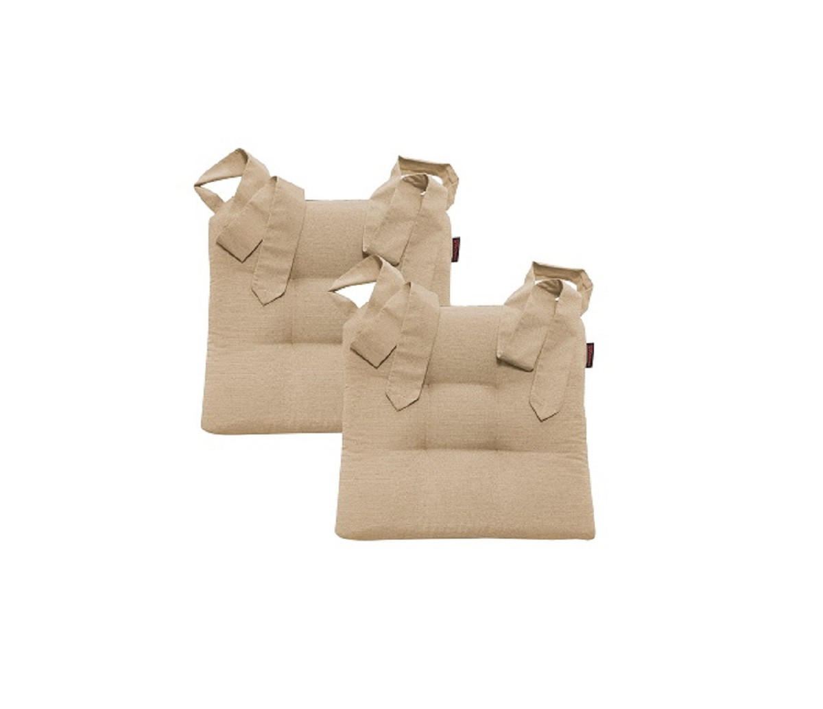 STUHLKISSEN Fino mit Schleifenband 2er Set beige - Beige, Textil (46/42/7cm) - Magma Heimtexx