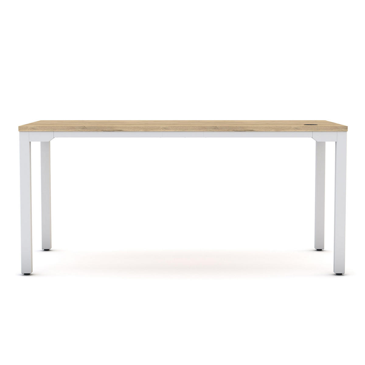 SCHREIBTISCH Höhenverstellbarer Schreibtisch Piacetta Eiche Natura Signalweiß 160/80/73-118cm - Weiß/Eiche Artisan, Holzwerkstoff/Metall (80/160/125cm) - ASSMANN