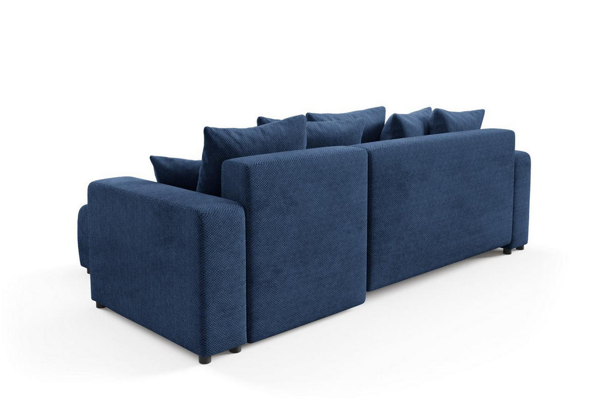 ECKSOFA mit Schlaffunktion Blau - Dunkelblau, Textil (247/145cm) - Furnisell