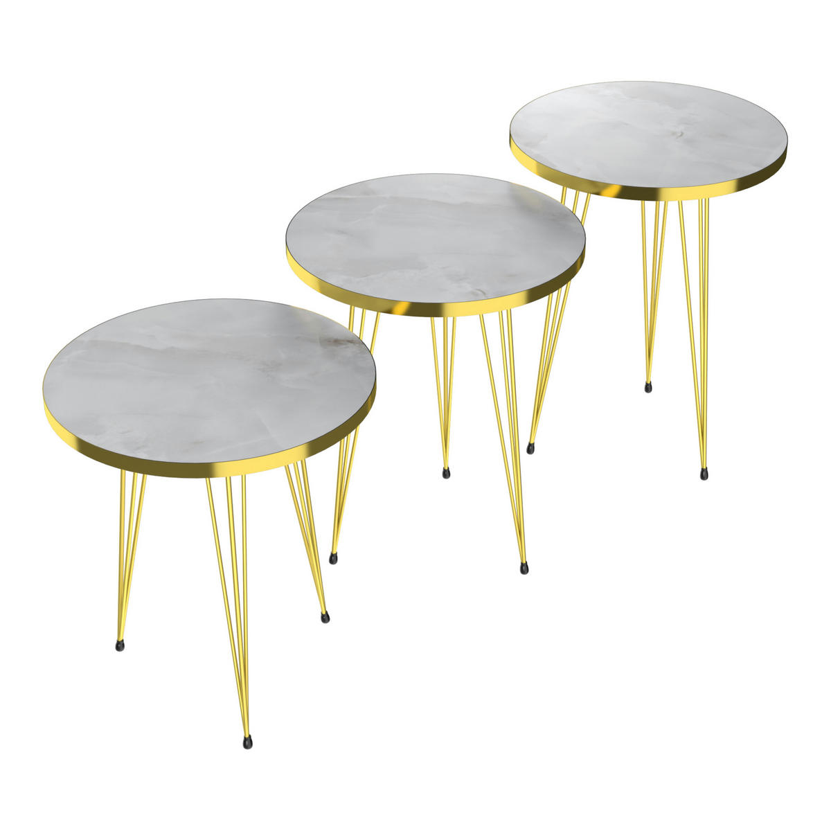 SATZTISCH Skibby 38/38/48 - Weiß, Holzwerkstoff (38/38/48cm) - [en.casa]