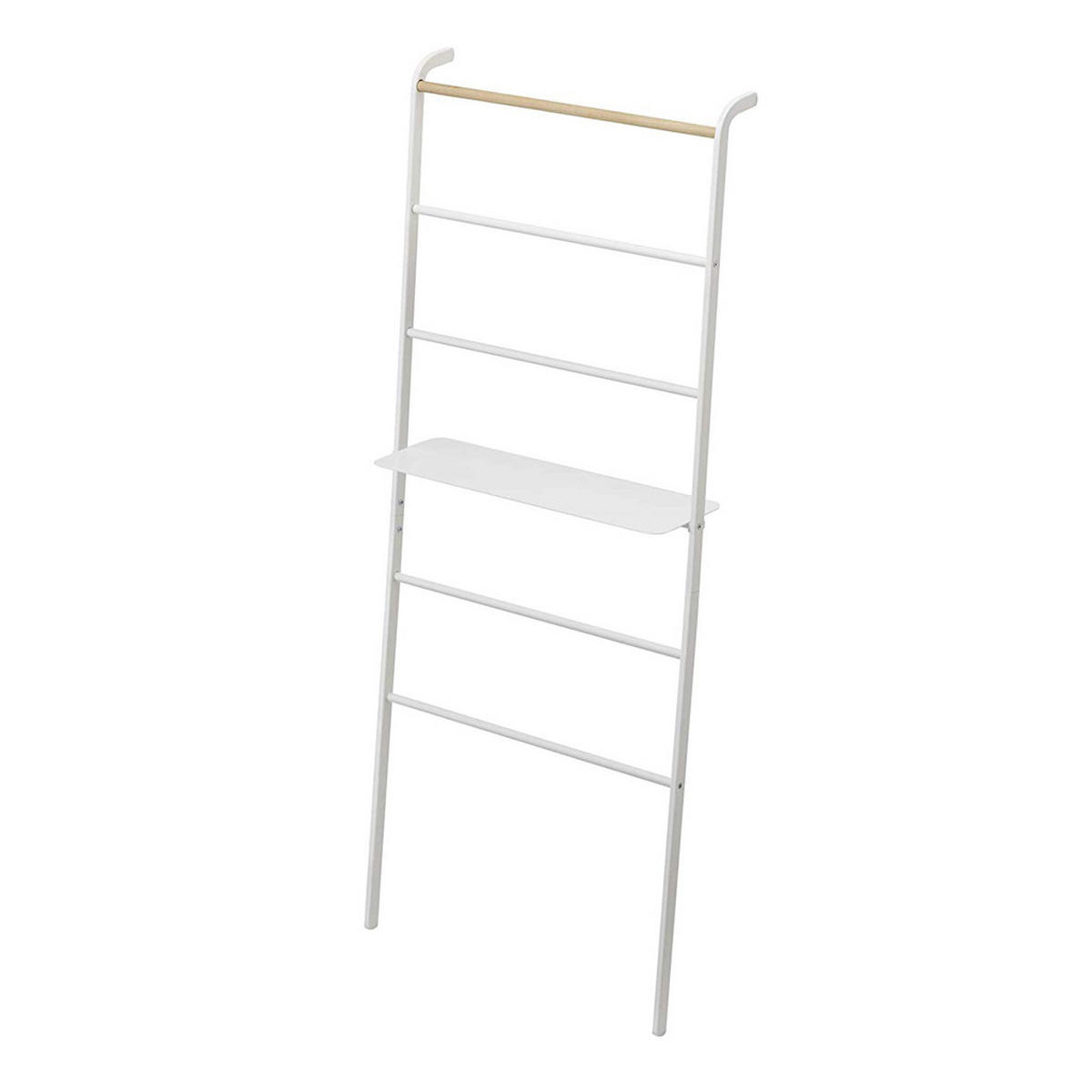 GARDEROBENSTÄNDER Tower weiß 65/161/24 cm zum Anlehnen mit Ablage - Weiß, Holz/Metall (24/161/65cm) - Yamazaki