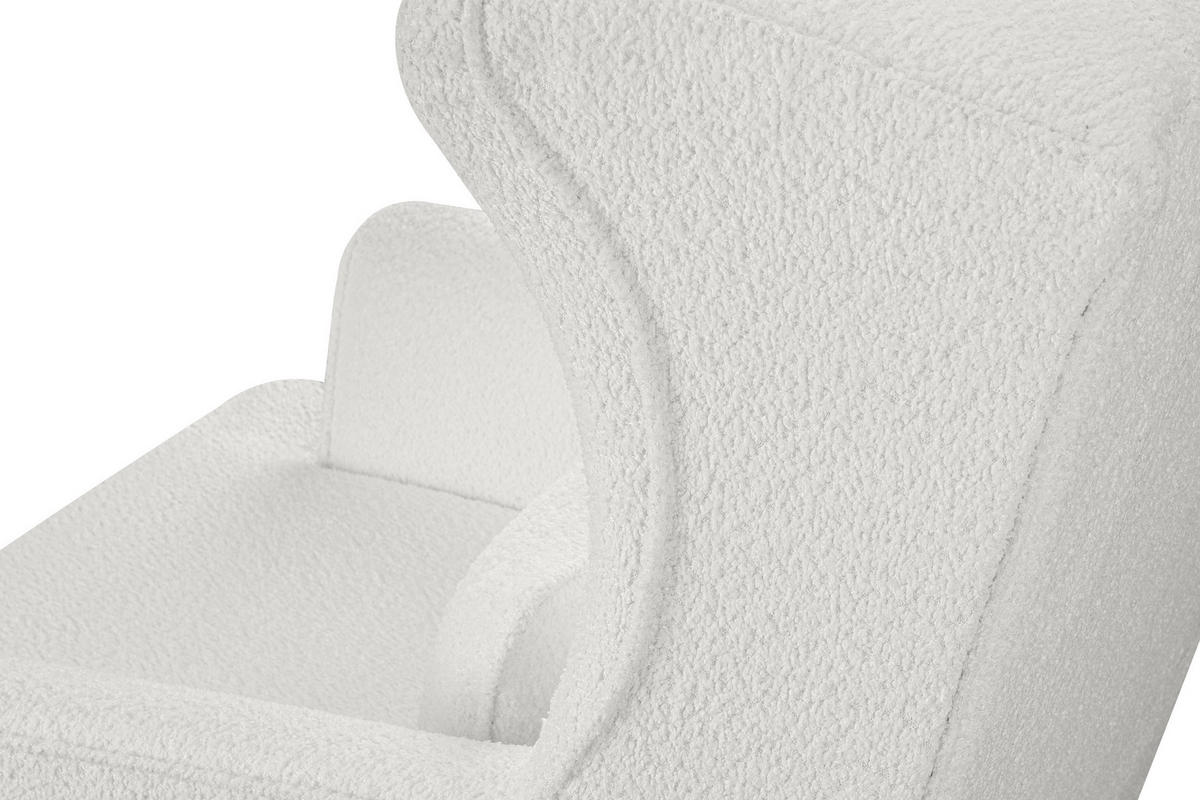 OHRENSESSEL STRALIS inklusive dekorativem Kissen, Weiß - Weiß, Textil (82/108/80cm) - KONSIMO®
