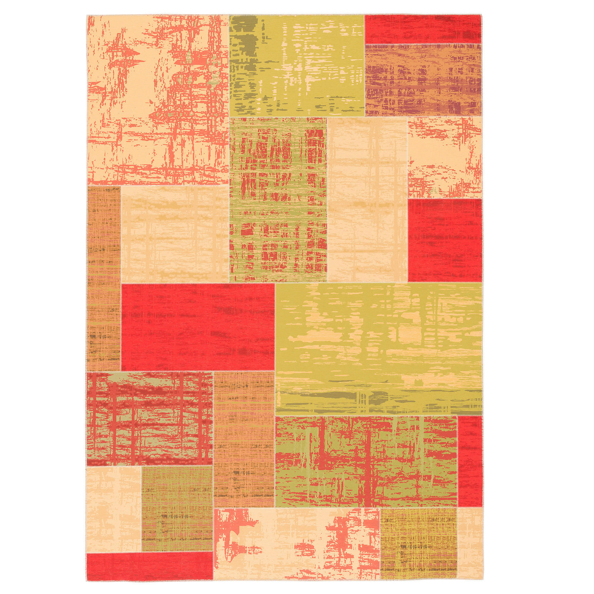 LUXUS VINTAGE DESIGNER TEPPICH PRIMUS PATCHWORK - Terra cotta, Textil (120/160cm) - Pergamon